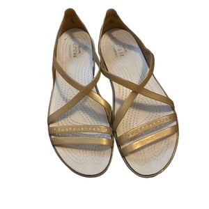 Crocs gold sandals